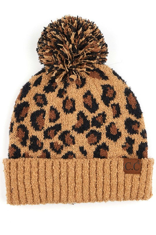 C.C Leopard Jacquard Knit Beanie
