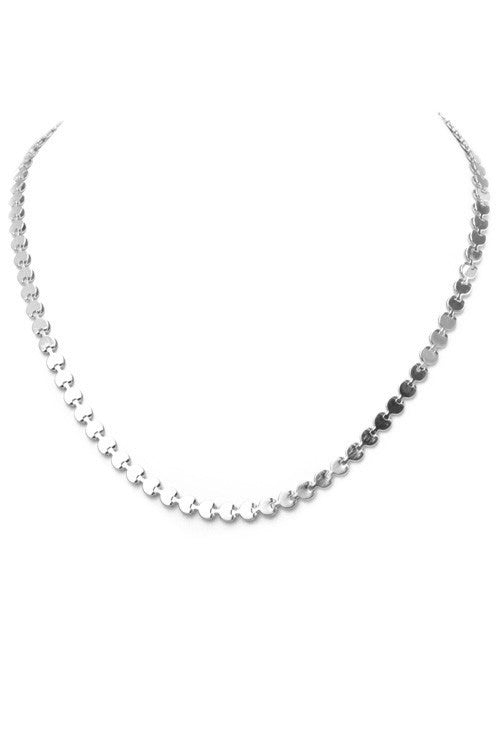 Multi Disc Necklace-Silver