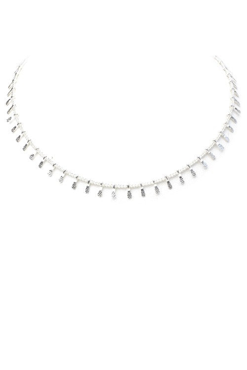 Silver Charm Choker Necklace