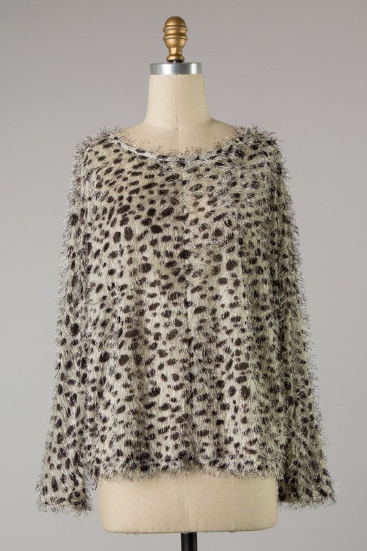 Fuzzy Leopard Top
