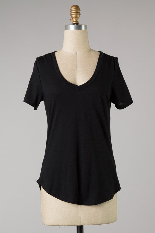 Solid V-Neck Top