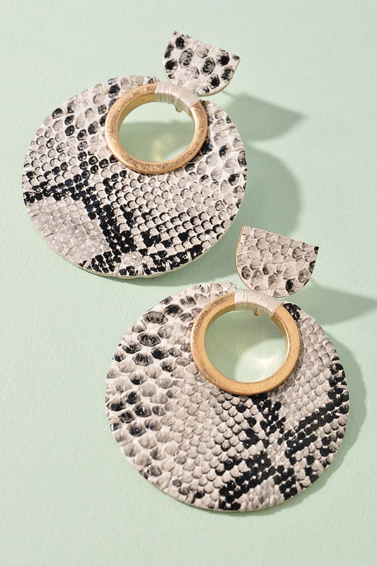 Round Leather Earrings