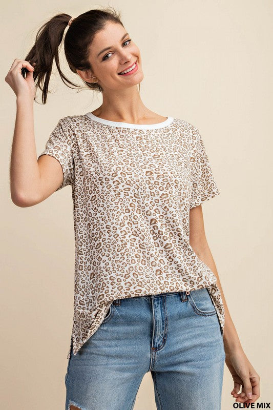 Leopard Jersey Top