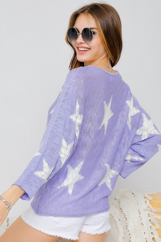 Lavender Star Sweater