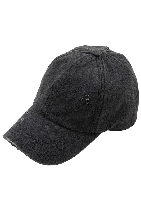 C.C. Distressed Ponytail Cap