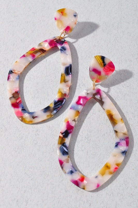 Multi Color Acetate Earrings