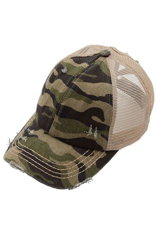 C.C. Camo Mesh Ponytail Cap
