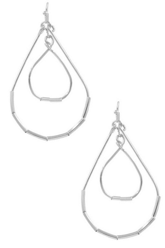 Layered Metal Teardrop Earrings