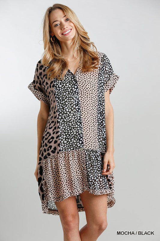 Mixed Animal Print Dress