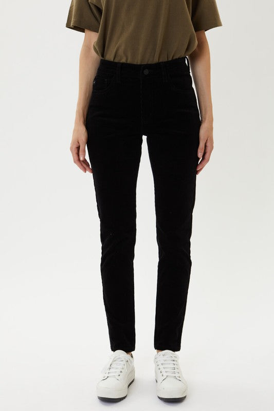 Black Corduroy Skinny Jeans-KanCan
