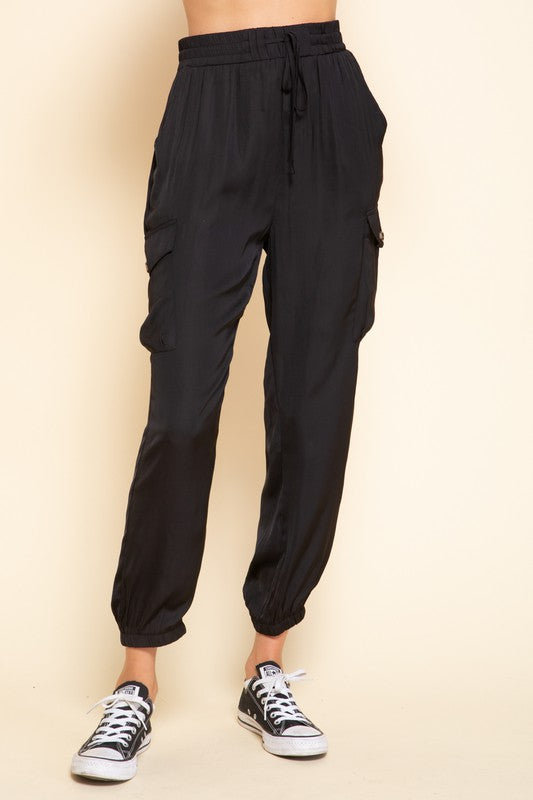Black Cargo Jogger Pants