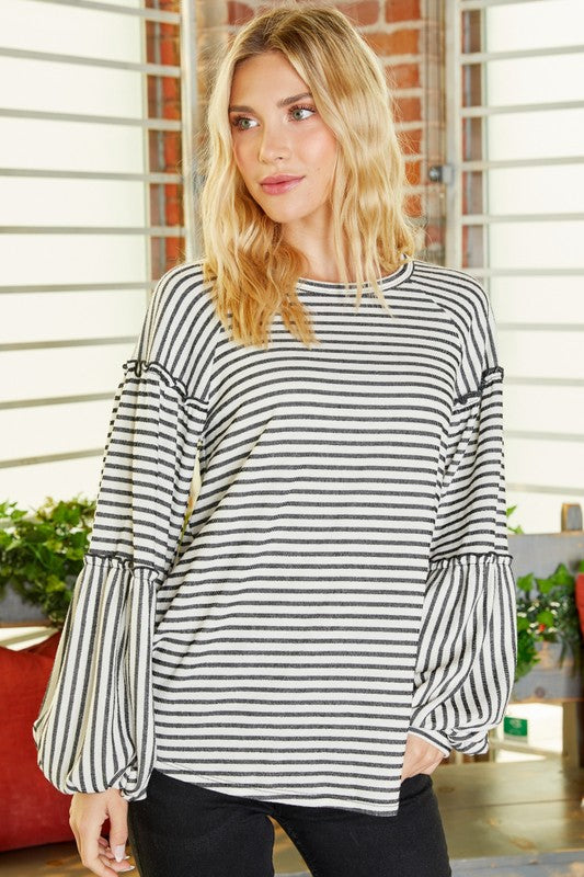 Stripped Long Sleeve Top