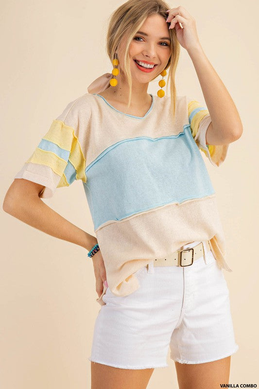 Vanilla Combo Color Block Top