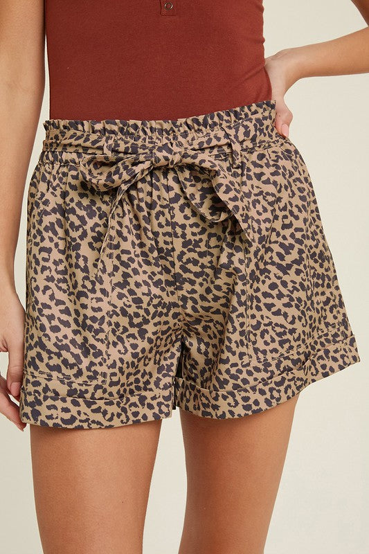 Leopard Tie Shorts