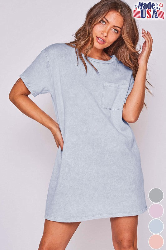 Mineral Washed T Shirt Dress