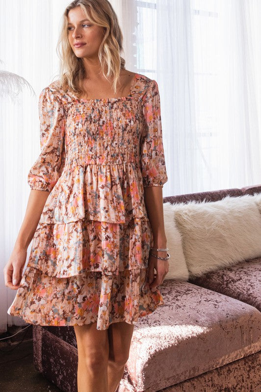 Floral Lurex Dress