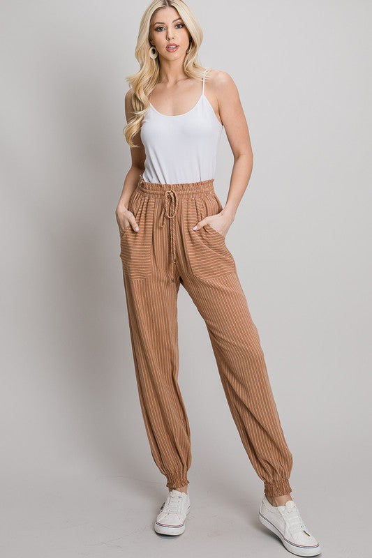 Striped Camel Joggers