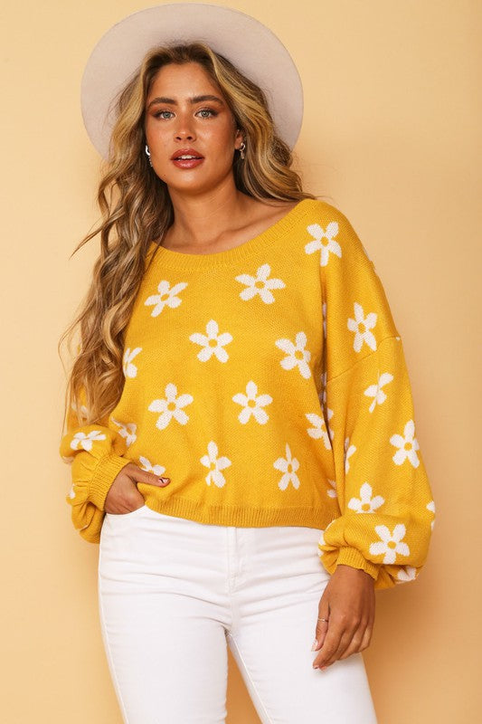 Mustard Daisy Sweater