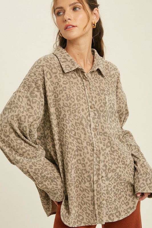 Leopard Corduroy Shacket