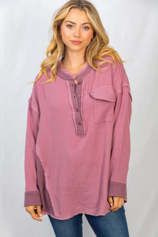 Mixed Media Mauve Top