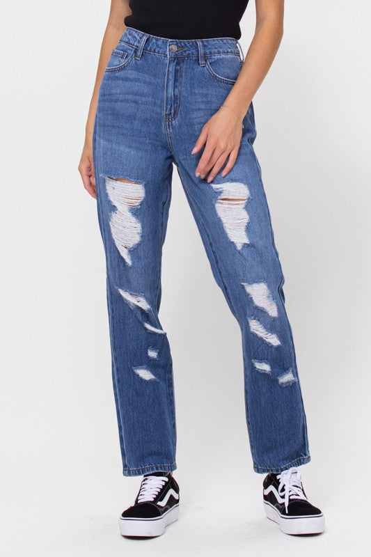 Candice High Rise Straight Jeans-Cello