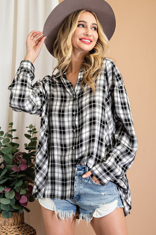 Black & White Plaid Flannel