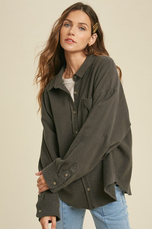 Charcoal Brushed Shacket