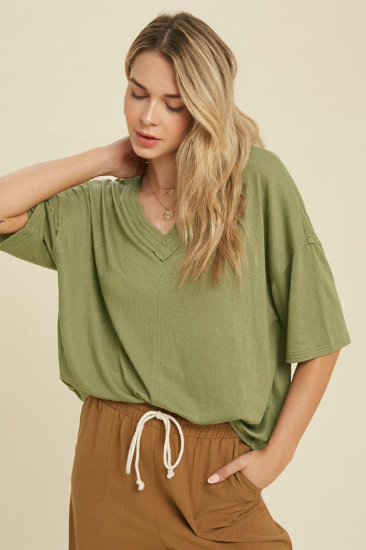 V-Neck Knit Top