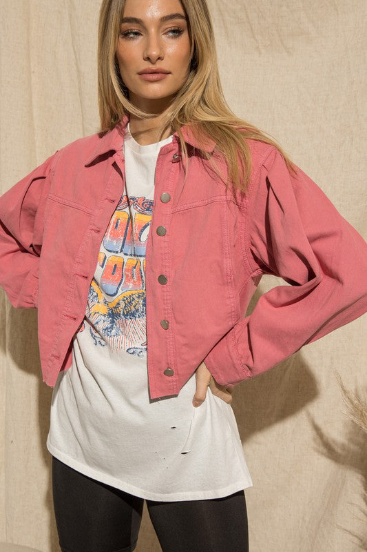Pink Cropped Jacket