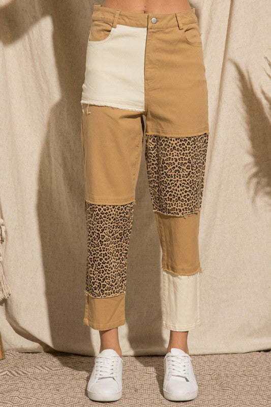 Leopard Patch Pants