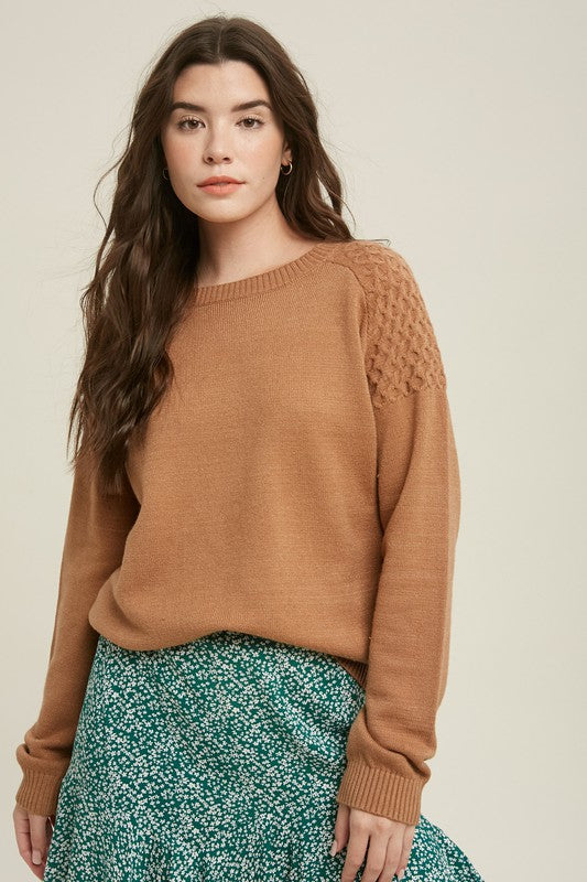 Texture Shoulder Detail Sweater