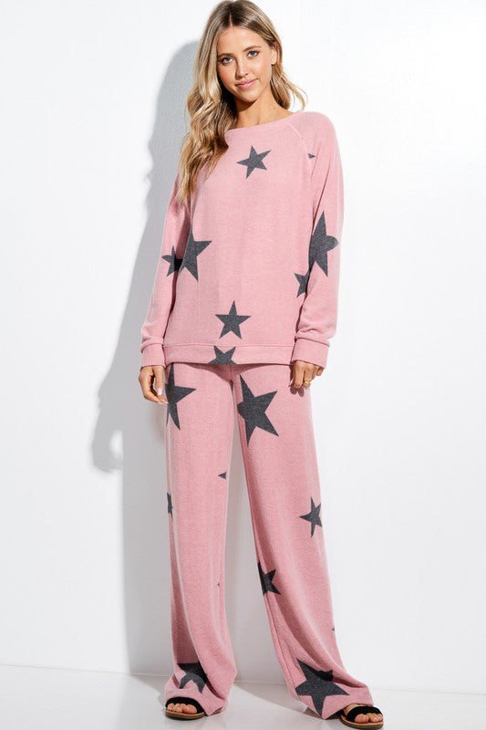 Pink Star Pajama Set