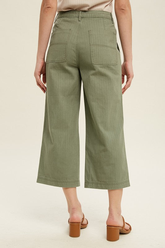 Cropped Olive Pants