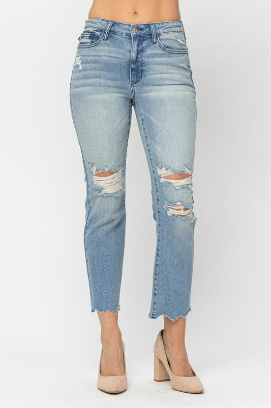 Haleigh Crop Straight Jeans-Judy Blue