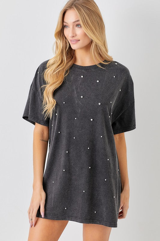 Oversized Rhinestone Top
