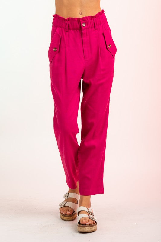 Magenta Linen Pants