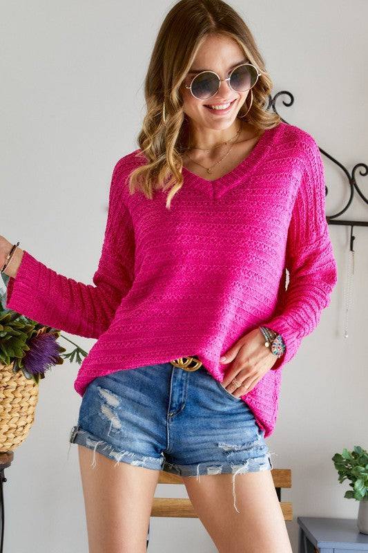 Fuchsia Sweater Top