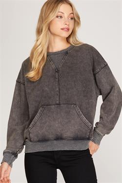 Washed Pullover Sweatshirt