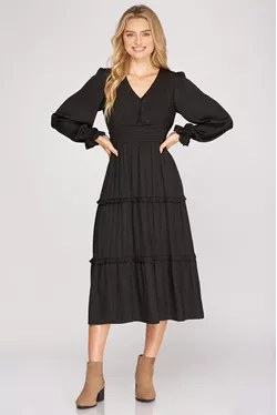 Satin Ruffle Dress