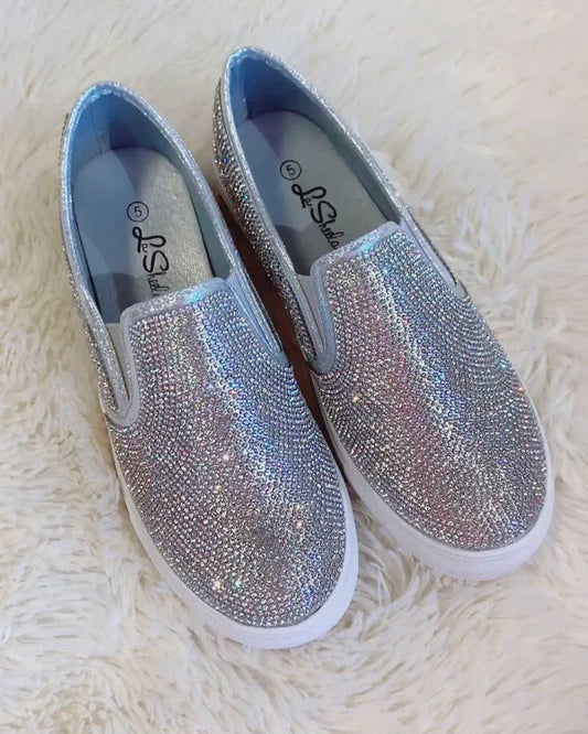 Silver Rhinestone Sneakers