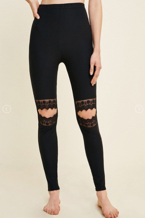Lace Cutout Leggings