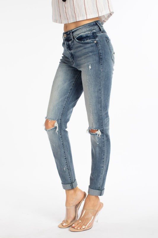 Becky Distressed Skinny Jeans-KanCan