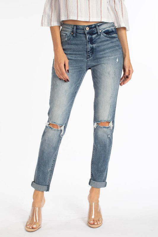 Becky Distressed Skinny Jeans-KanCan