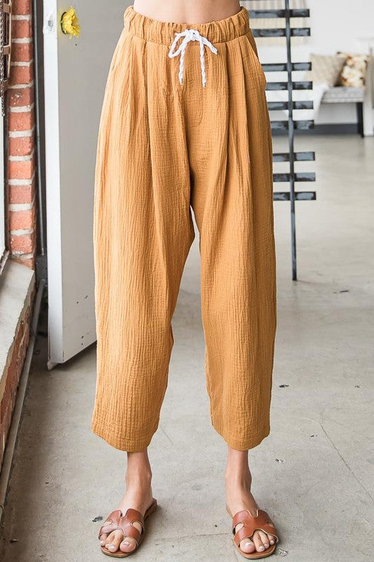 Camel Drawstring Pants