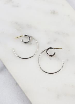 Double Row Hoops Silver