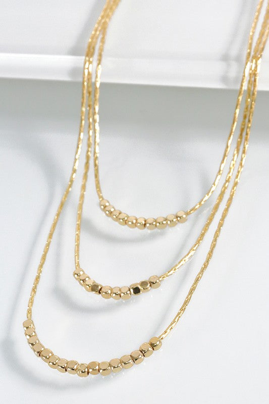 Gold Three Strand Necklace