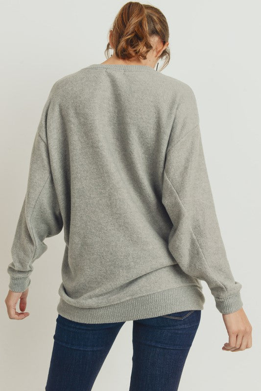 Brushed Knit Pullover Top