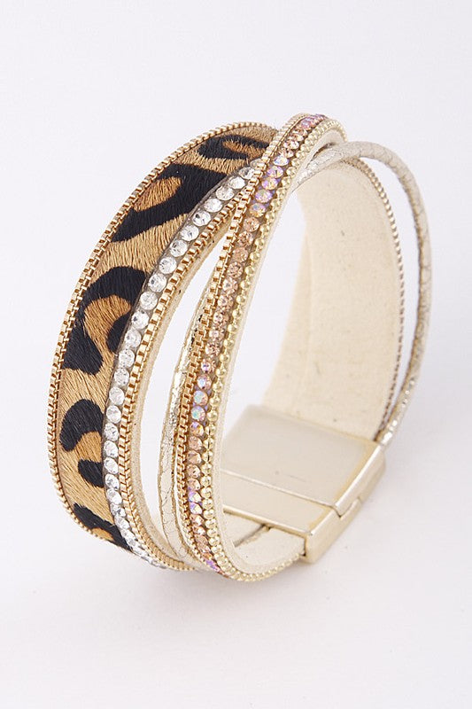 Mixed Leopard & Bling Bracelet