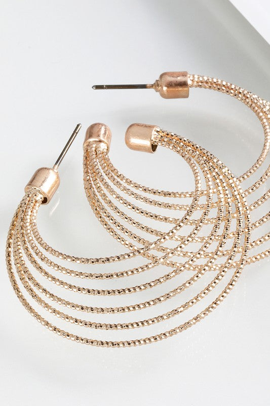 Intricate Layered Hoop Earrings