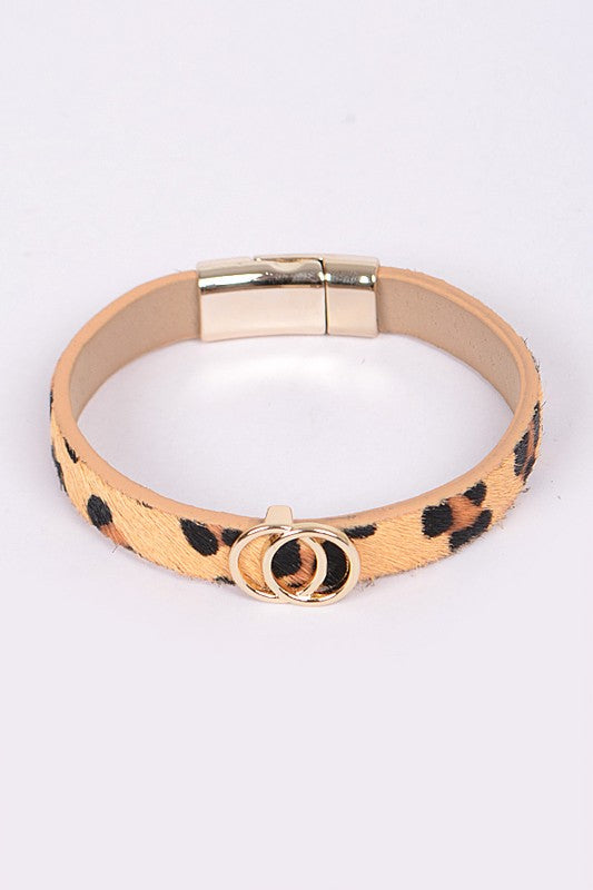 Double Ring Leopard Bracelet